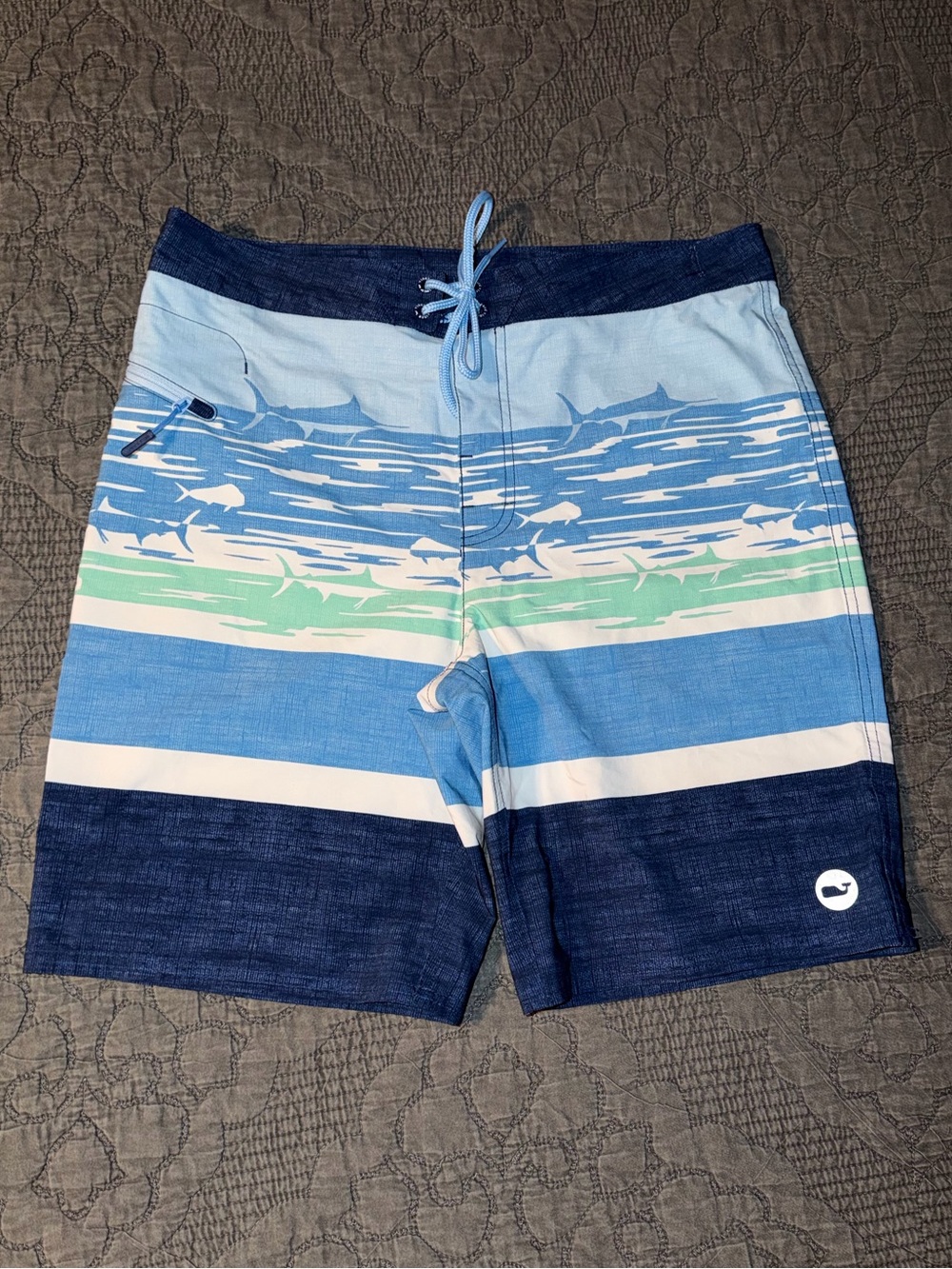 Vineyard Vines Board Shorts Blue Swim Trunks Stretch Quick Dry Men’s Size-32